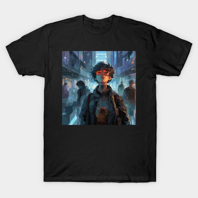 Anime Cyberpunk Design T-Shirt by StudioX27